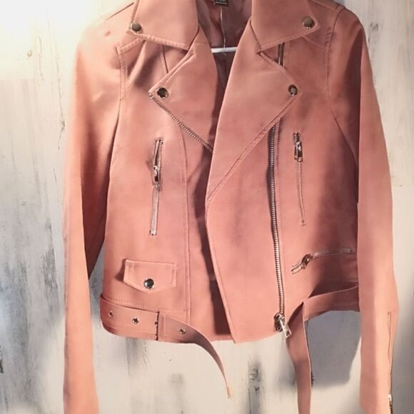 Nwot Forever 21 Moto Jacket PINK jacket - Picture 2 of 8